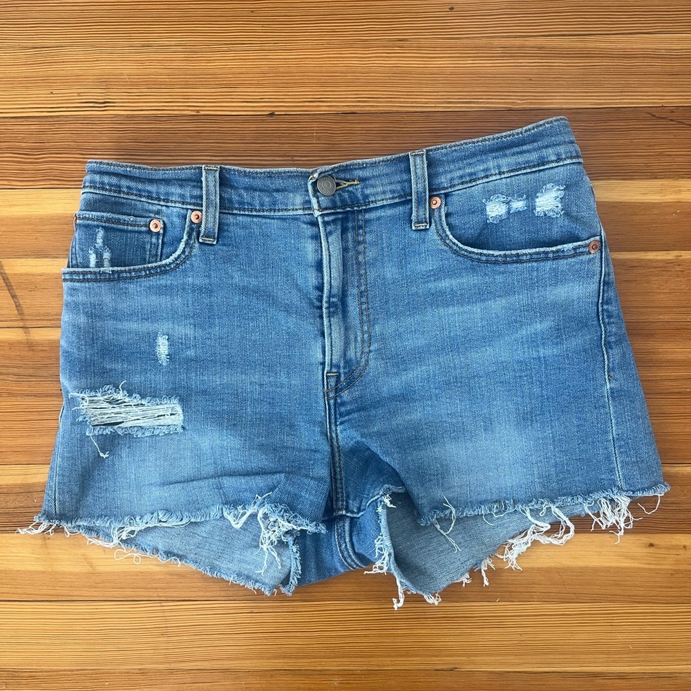 Denim Blue Distressed Women's Shorts